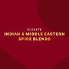Elevate Indian &amp; Middle Eastern Spice Blends product packaging.