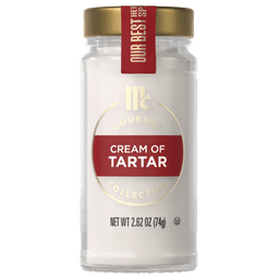 A jar of McCormick Gourmet Cream of Tartar is displayed.