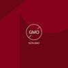 A Non-GMO label on a red background indicates the product does not contain genetically modified organisms.