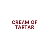 The text CREAM OF TARTAR is displayed in a simple, bold font.