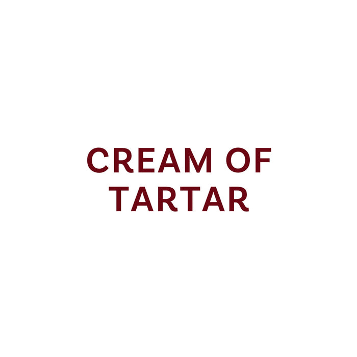 The text CREAM OF TARTAR is displayed in a simple, bold font.