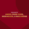 This image promotes the enhancement of angel food cake, meringues, and macarons.