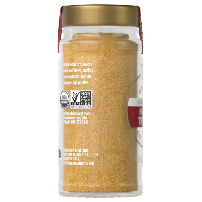 A jar of Simply Organic Turmeric spice is shown, highlighting its organic certification and product details.