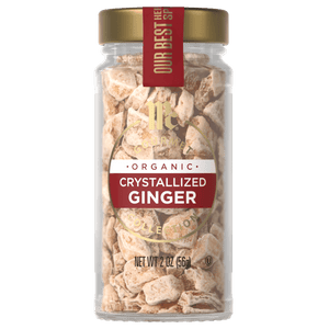 A jar of Trader Joe's Organic Crystallized Ginger.