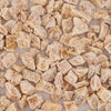 A close-up shows a pile of diced candied ginger, showcasing its crystalline texture and golden color.