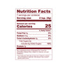 The Nutrition Facts label for Mccormick Gourmet Ginger Seasoning Crystal 2 Oz, showing 25 calories and 6 grams of added sugars per 2 teaspoon serving.