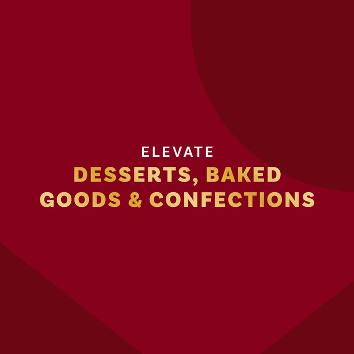 The image promotes the elevation of desserts, baked goods, and confections.