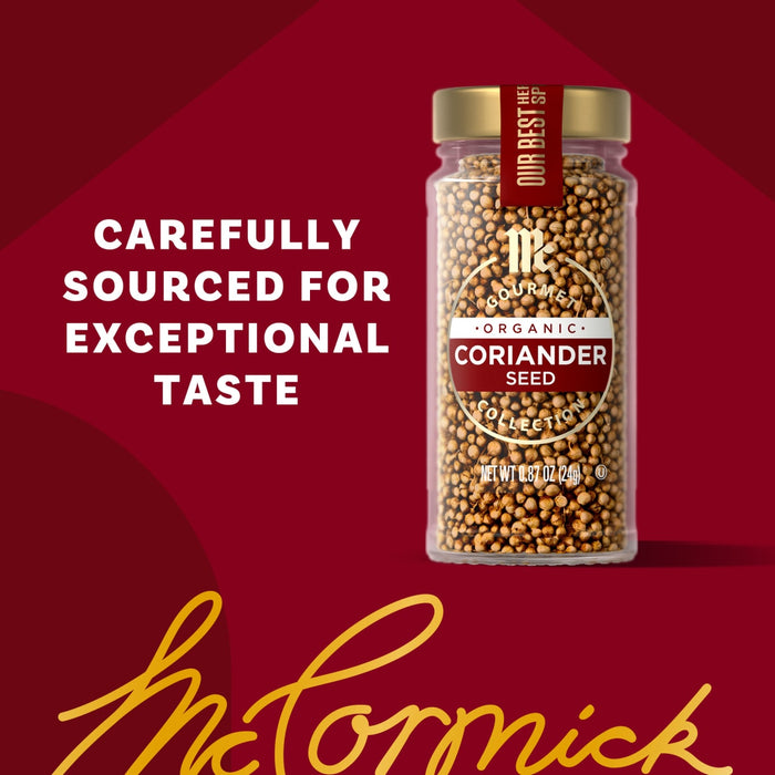 McCormick Gourmet Coriander Seeds are carefully sourced for exceptional taste.