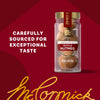 A jar of McCormick whole nutmegs is displayed with the text Carefully Sourced for Exceptional Taste.