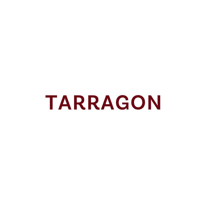 The word Tarragon is displayed in a burgundy font.