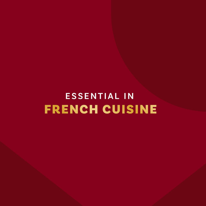 The text on a red background states Essential in French Cuisine.