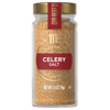 A jar of McCormick Celery Salt is displayed, showcasing the products branding and contents.