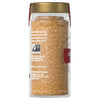 A jar of McCormick granulated garlic is displayed, showcasing its texture and color.