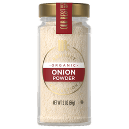 A jar of Our Best Bites Organic Onion Powder.