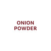 The image displays the text ONION POWDER in a dark red font.