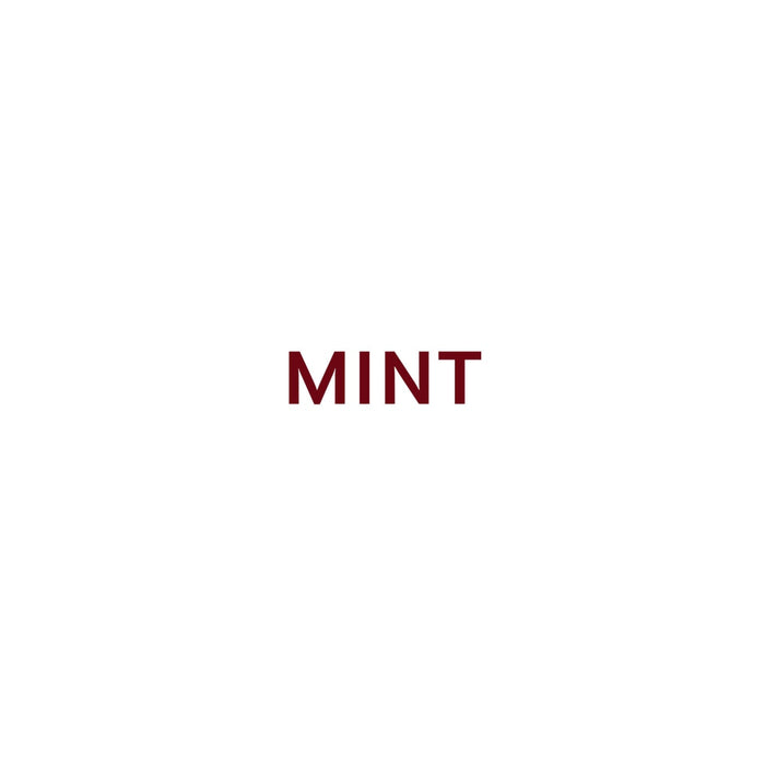 The word MINT is displayed in a dark red font.