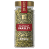 A jar of McCormick Flat Leaf Parsley.