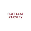 The text FLAT LEAF PARSLEY is displayed in a burgundy color.