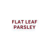 The text FLAT LEAF PARSLEY is displayed in a burgundy color.