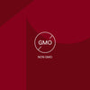 A non-GMO logo on a red background indicates the product does not contain genetically modified organisms.