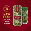 McCormick Gourmet Collection presents its new look for their best herbs and spices, featuring a jar of chives.