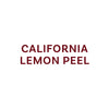 The image displays the text California Lemon Peel in a dark red font.