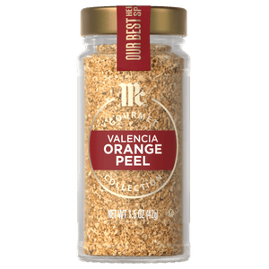 A jar of McCormick Valencia Orange Peel.