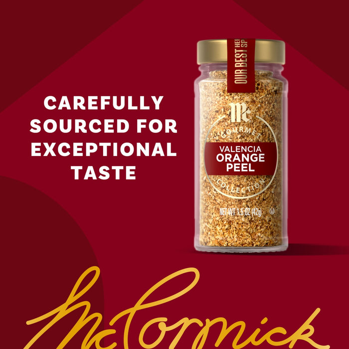 McCormick Valencia Orange Peel is carefully sourced for exceptional taste.