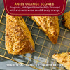 A close-up of Anise Orange Scones, a fragrant treat subtly flavored with anise seed and zesty orange, from McCormick.
