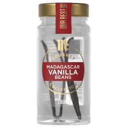 A jar of McCormick Madagascar Vanilla Beans.
