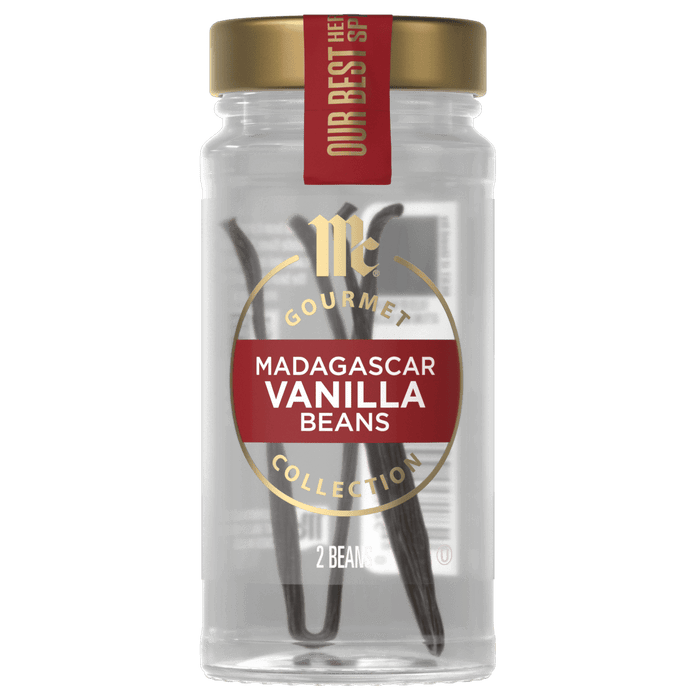 A jar of McCormick Madagascar Vanilla Beans.