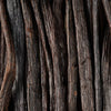 A close-up of dark brown vanilla beans showing their rich texture.