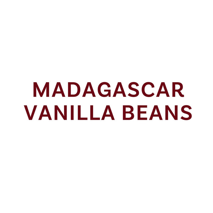 Text displaying Madagascar Vanilla Beans.
