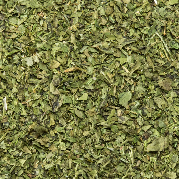 A close-up of dried oregano, commonly used as a culinary herb.
