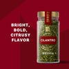 McCormick Cilantro is shown in a glass jar with a red label, highlighting its bright, bold, and citrusy flavor.