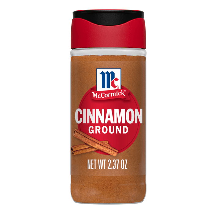 A jar of McCormick Ground Cinnamon.