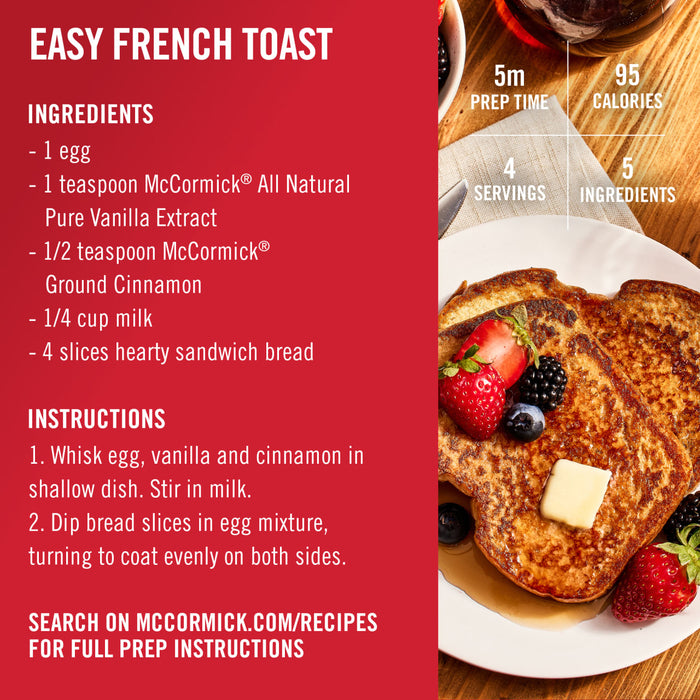 A plate of McCormick French Toast with berries and a pat of butter.