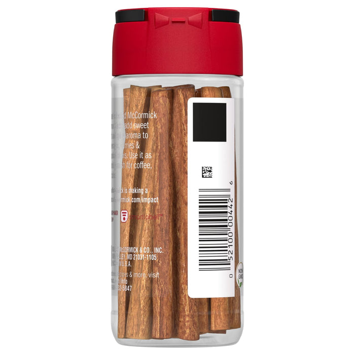 A jar of McCormick Cinnamon Sticks.