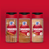 A variety of McCormick cinnamon products are displayed, including cinnamon sticks, ground cinnamon, and cinnamon sugar.