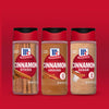 A variety of McCormick cinnamon products are displayed, including cinnamon sticks, ground cinnamon, and cinnamon sugar.