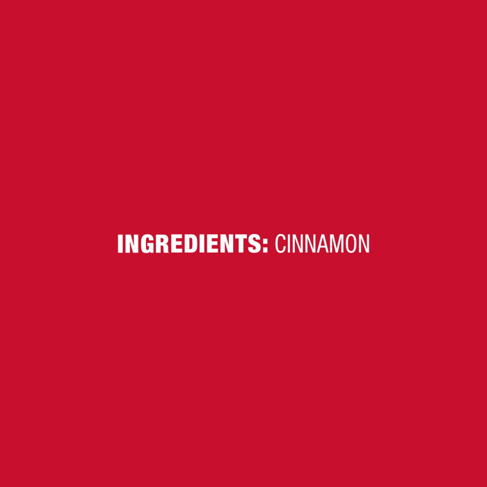 The image shows the ingredient list for a product, which simply states cinnamon.