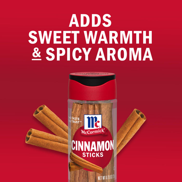McCormick Cinnamon Sticks add sweet warmth and spicy aroma.
