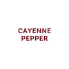 Text displays Cayenne Pepper in a bold, reddish-brown font.