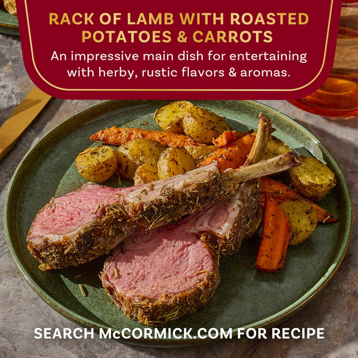 McCormick presents a rack of lamb with roasted potatoes and carrots, an impressive main dish for entertaining with herby, rustic flavors.