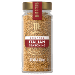 A jar of McCormick Gourmet Organic Italian Seasoning is displayed.