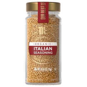 A jar of McCormick Gourmet Organic Italian Seasoning is displayed.
