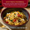 A bowl of McCormick Spicy Pasta Provencal is shown, highlighting its aromatic depth and vibrant flavor.