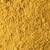A close-up of vibrant yellow turmeric powder.