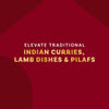 The image promotes elevating traditional Indian curries, lamb dishes, and pilafs.