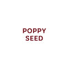 The words POPPY SEED are displayed in a dark red font.